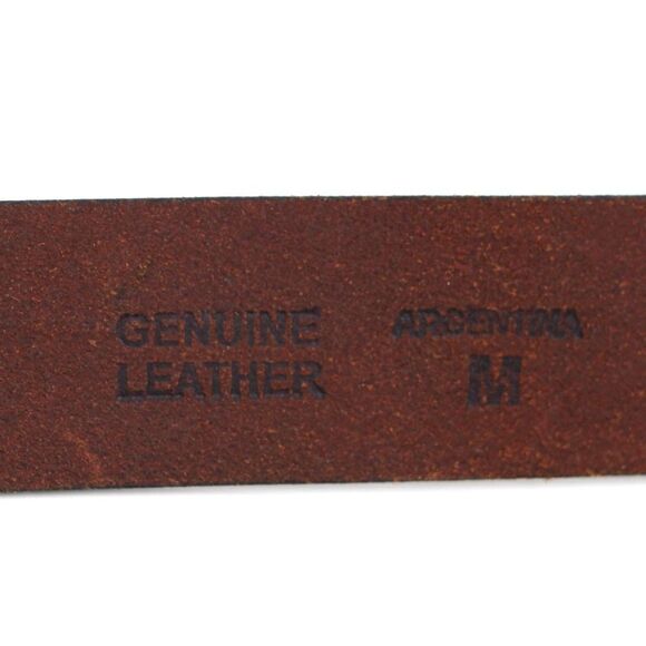 VTG BROWN GENUINE LEATHER 1 3/8"Wd CASUAL DRESS WOMEN'S BELT Sz M (X62 - Picture 9 of 11